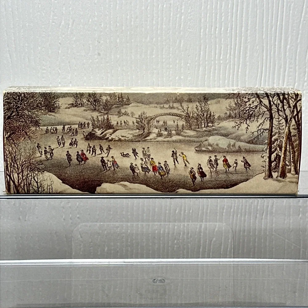 Vintage Avon 1876 Winterscapes Currier & Ives Fragranced Soap Set 2 Bars 6oz